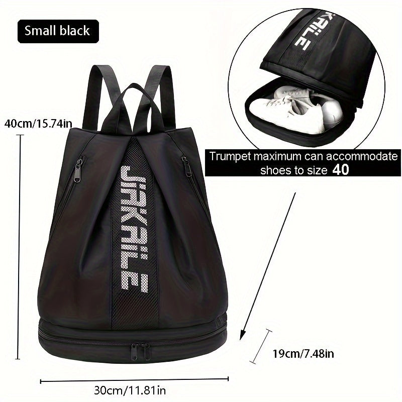 Waterproof Polyester Backpack with Adjustable Straps and Shoe Compartment for Sports Travel and Outdoor Activities