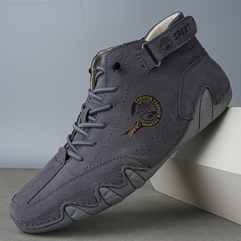 Erkaklar uchun hayvon naqshidagi shoelace ankle boots krossovkalari, 8 rang variantida, juda nozik tolali yuqori qismi, nafas oladigan PU astar, barcha mavsumlarda ochiq havoda qulaylik uchun sirpanmaydigan kauchuk taglik, ko'p maqsadli.