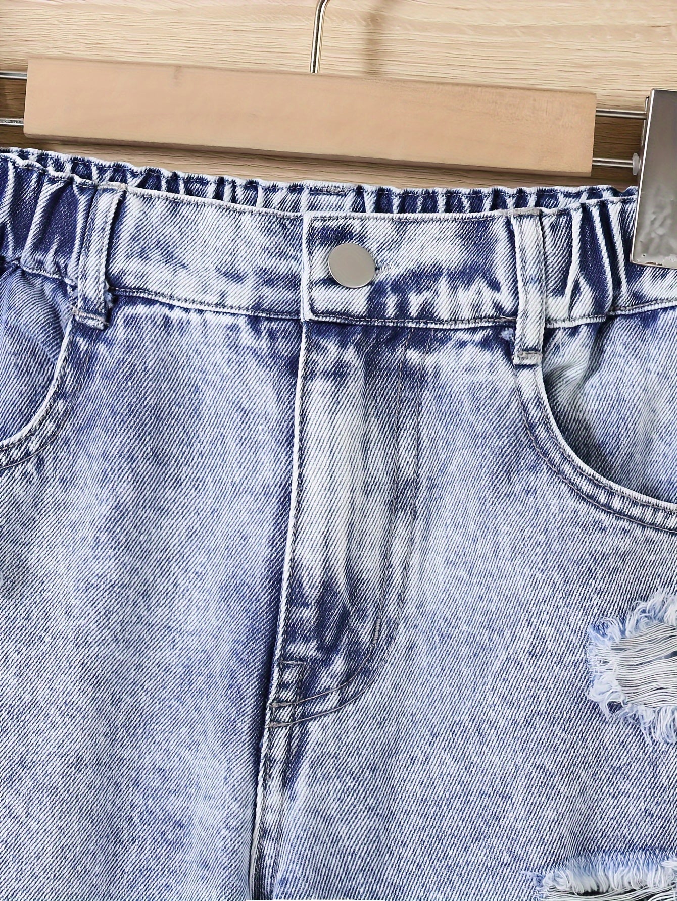 Girls' Denim Jeans Ripped Long Tapered Fit All-Season Casual