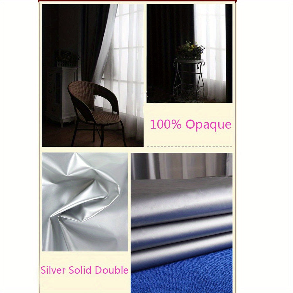 Lightweight Blackout Curtain Fabric Waterproof Polyester Grey 100 Shading