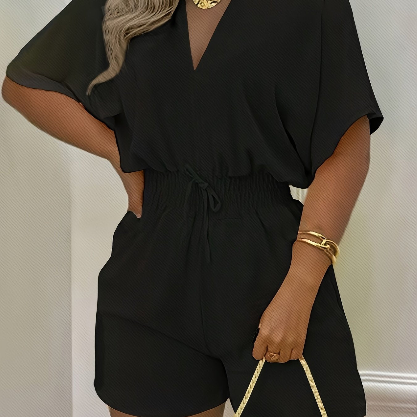 Women's Plus Size Jumpsuit Polyester Casual Plus Size Evening Wear