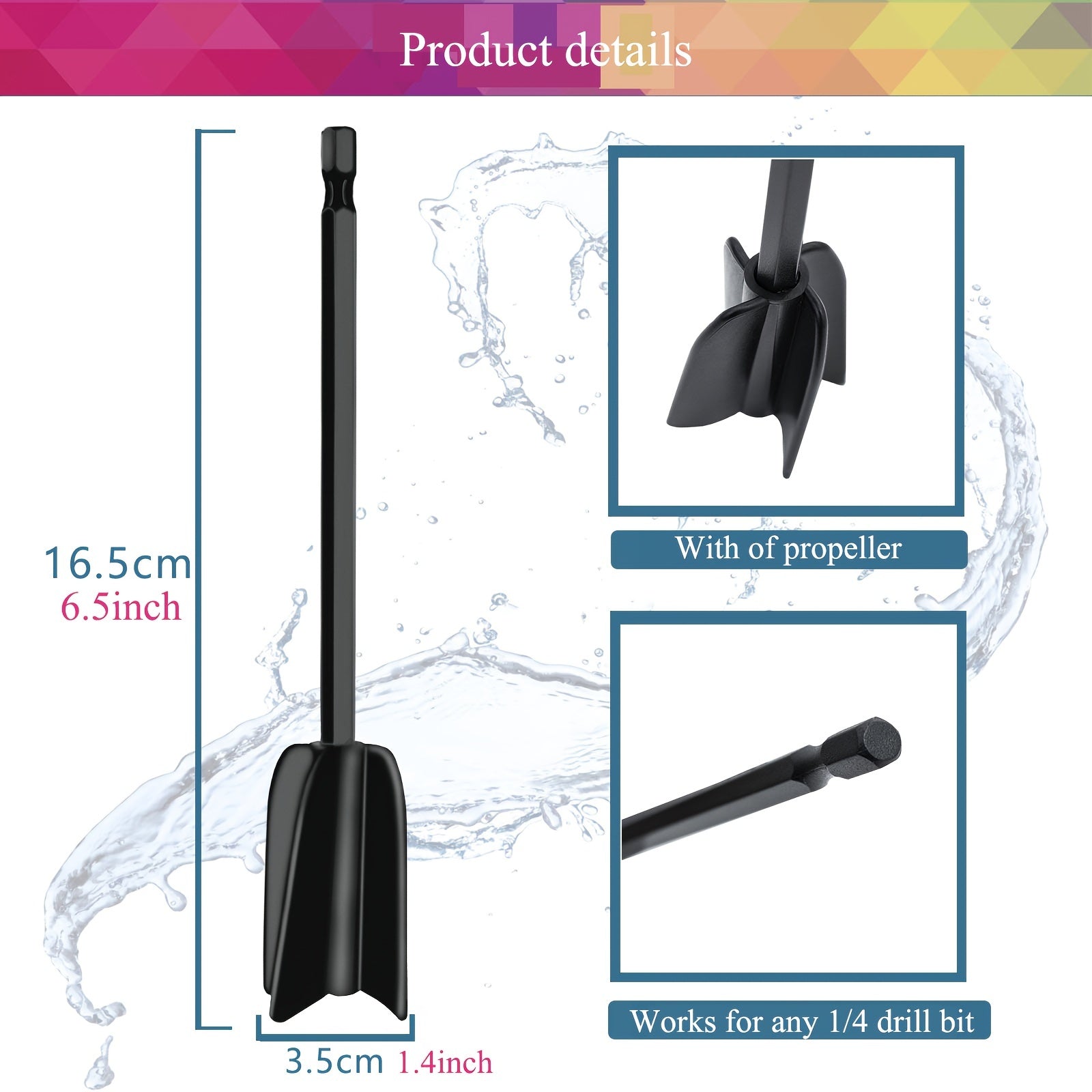 Paleta de mezcla de resina epoxi de plástico para taladro, mezclador de espiral para resina, pintura, moldes de silicona