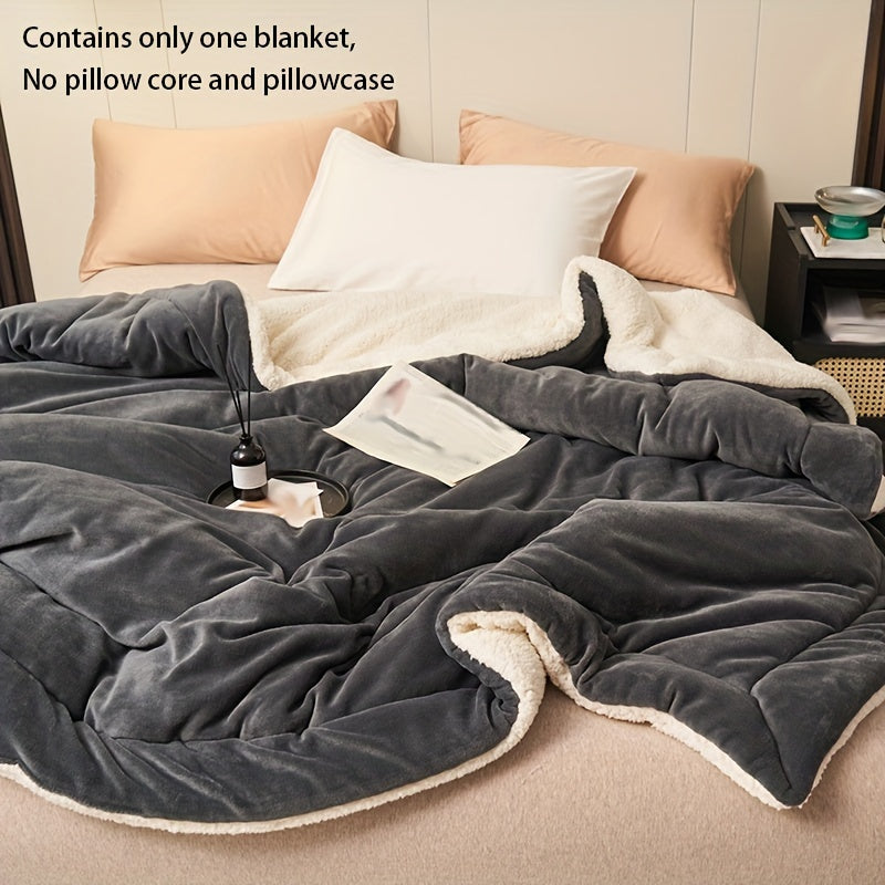 Manta de felpa de doble capa de leche, acogedora y suave, para todas las estaciones, regalo
