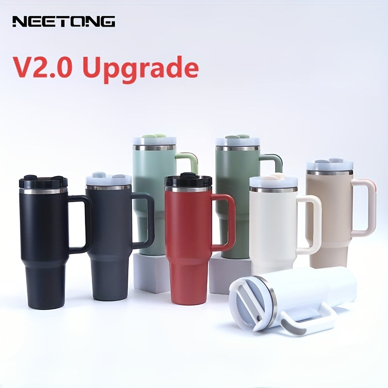 40oz Stainless Steel Double Wall Tumbler with Lid Handle Heavy Duty Water Bottle