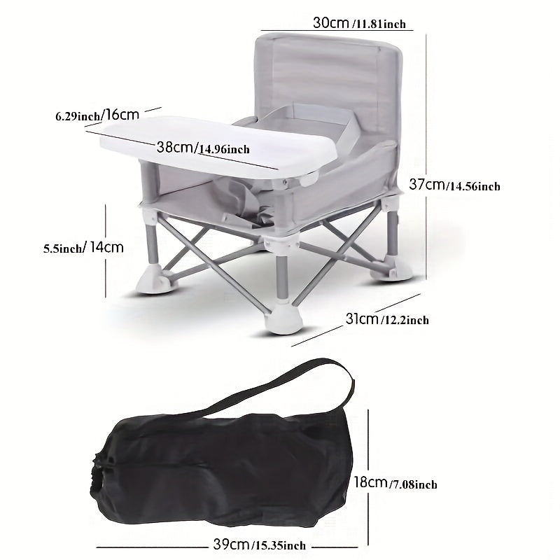 Children's Folding Dining Chair with Detachable Tray Portable for Home Meals
