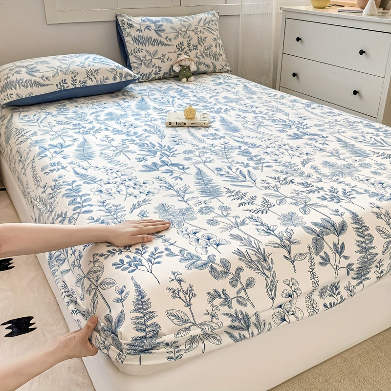 Fitted Sheet Set with Pillowcases Hypoallergenic Machine Washable Polyester Deep Pocket