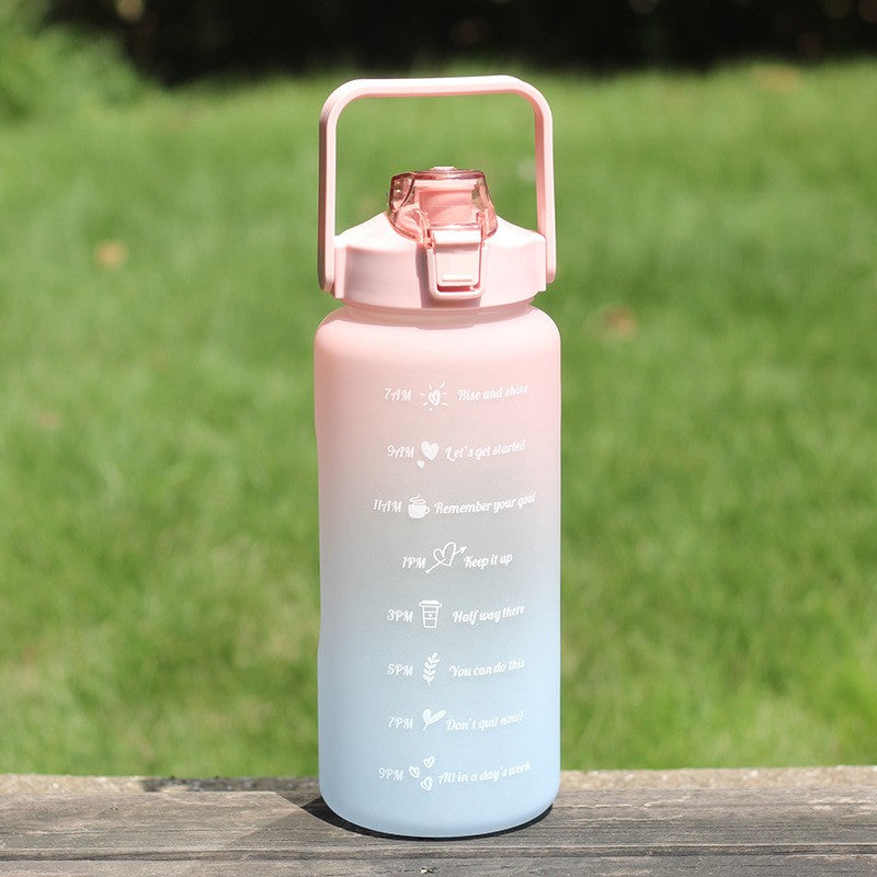Gradient 2L Water Bottle with Straw Handle Lockable Lid for Climbing Outdoor