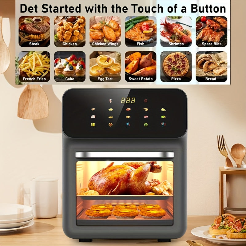 Ko‘p qatlamli pech, LED raqamli sensorli ekran, zanglamaydigan po‘lat, sog‘lom pishirish, joyni tejovchi dizayn bilan Vizual Smart Large Capacity Air Fryer, turli vaziyatlar uchun mos.