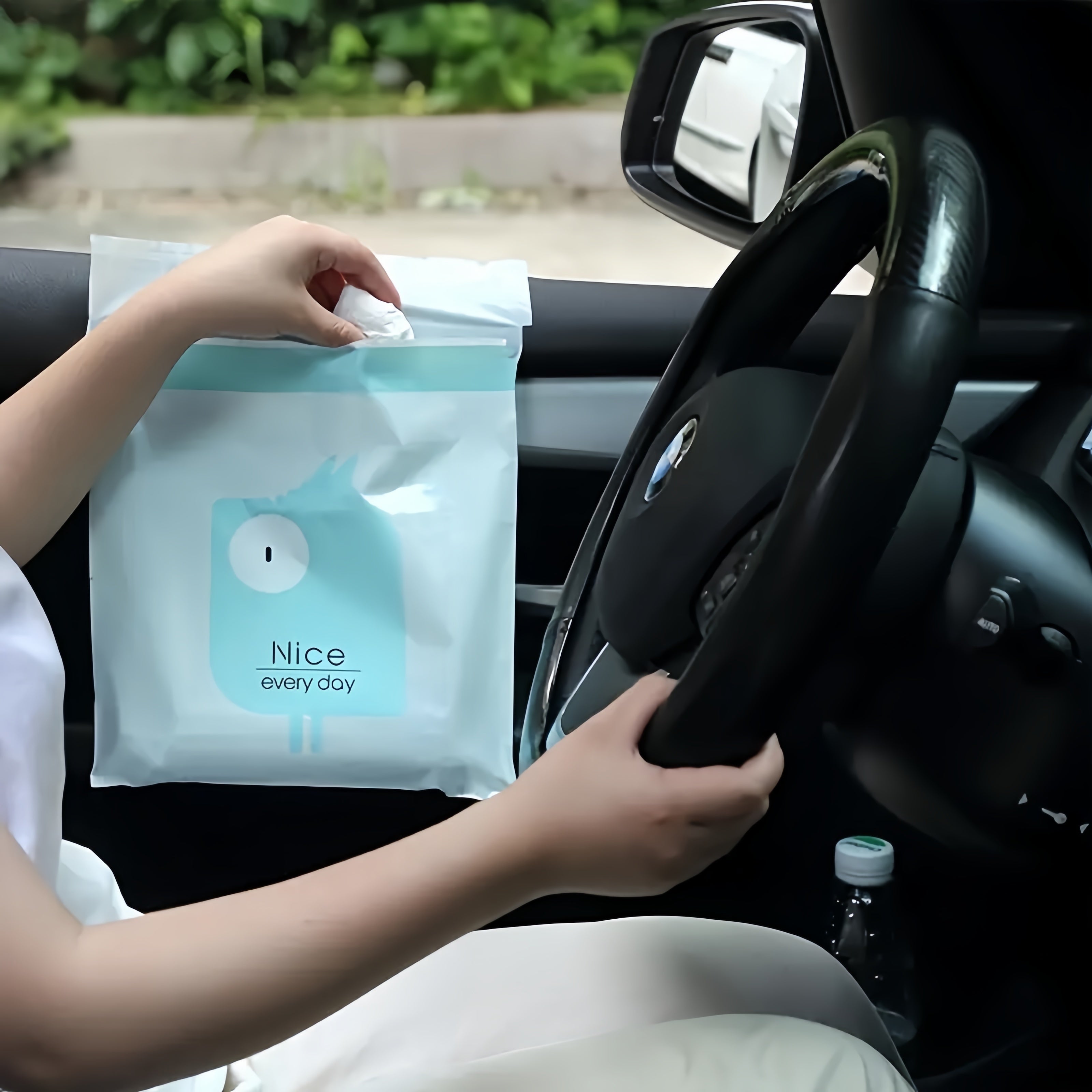 15/30pcs Car Waste Bags Hanging Trash Bin for Car Kitchen Office Camping