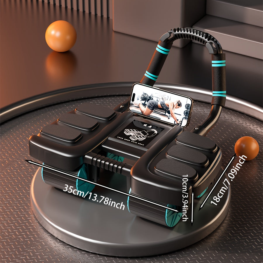 Аб-роллер с наколенниками для тренировки корпуса, домашний фитнес, оранжевый, синий, черный