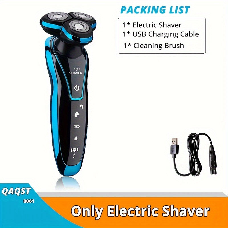 Portable USB Rechargeable Electric Shaver with Floating Head for Face and Nose Hair Trimming
