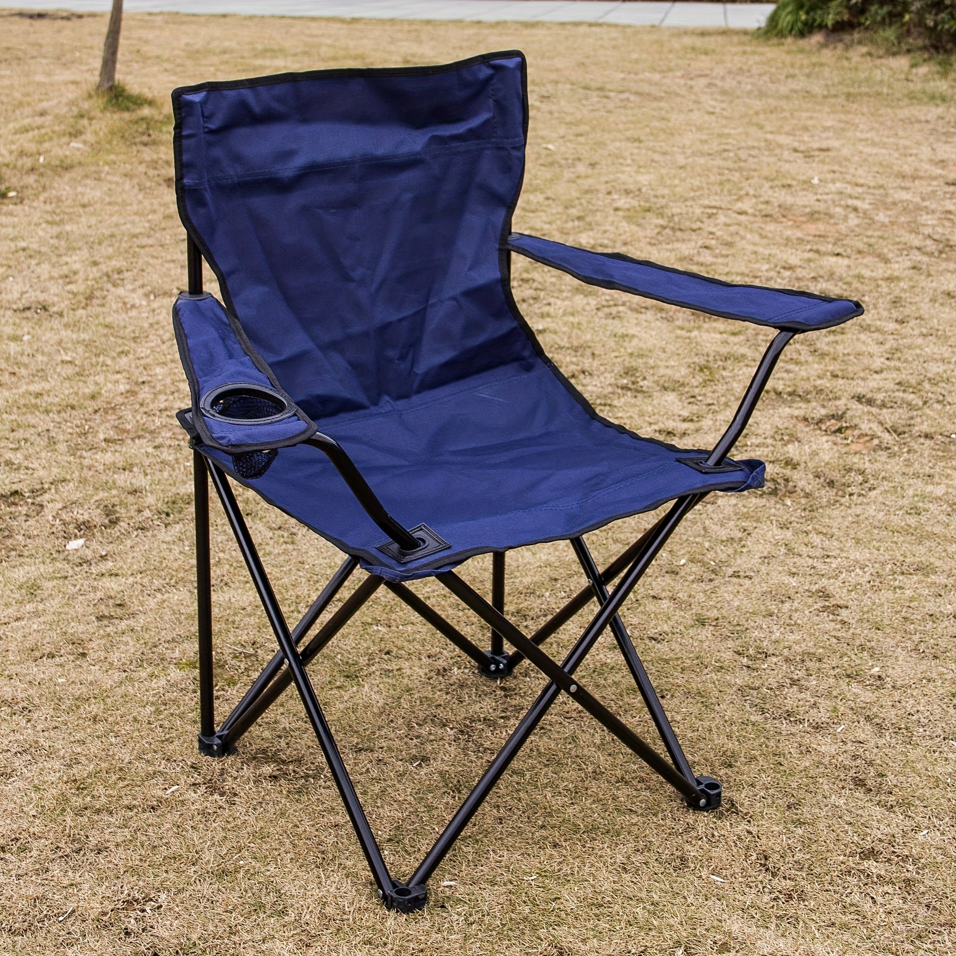 Portable Folding Camping Chair with Water Cup Holder and Carrying Bag