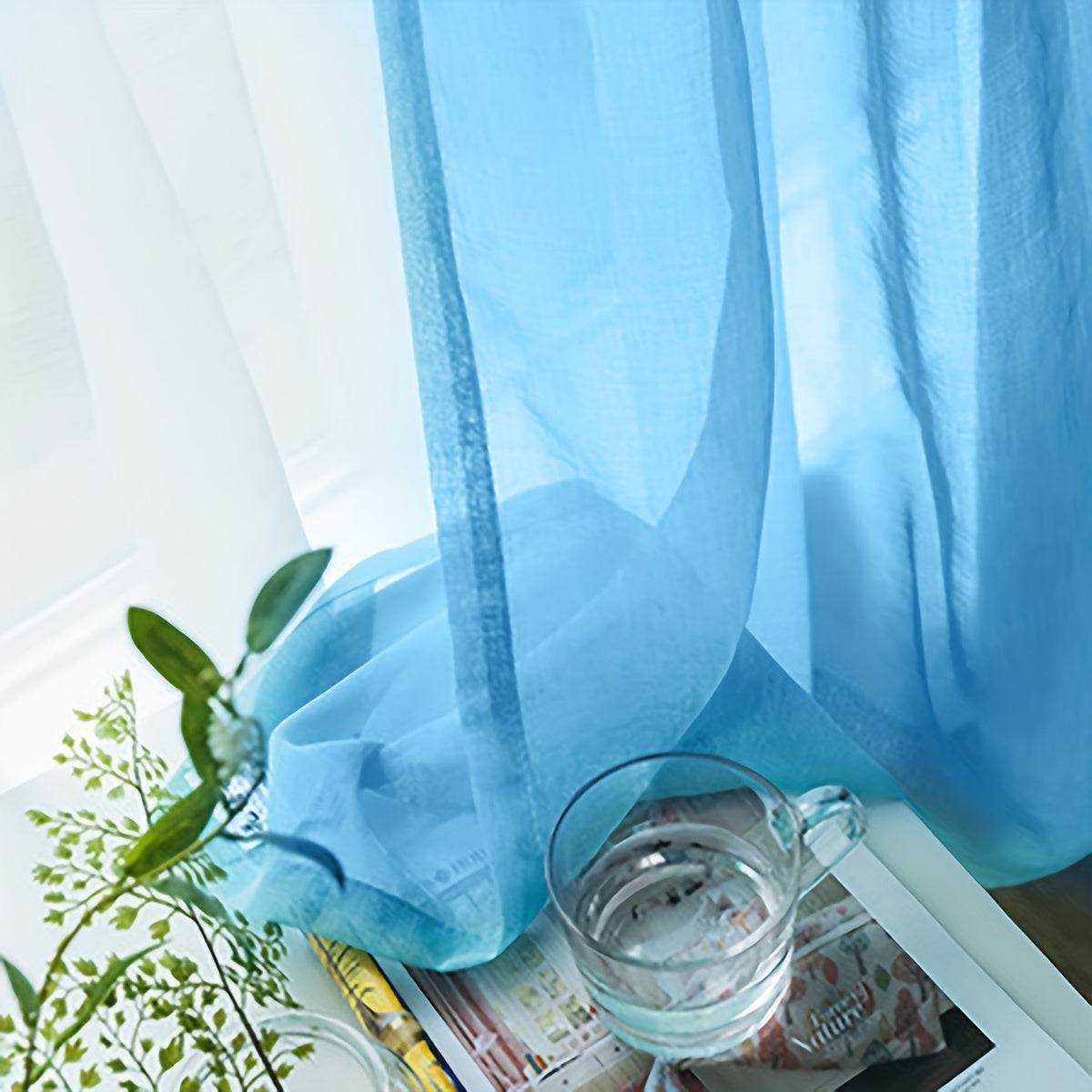 Sheer Polyester Curtain Panel for Bedroom and Living Room Light and Airy Fabric Rod Pocket Top