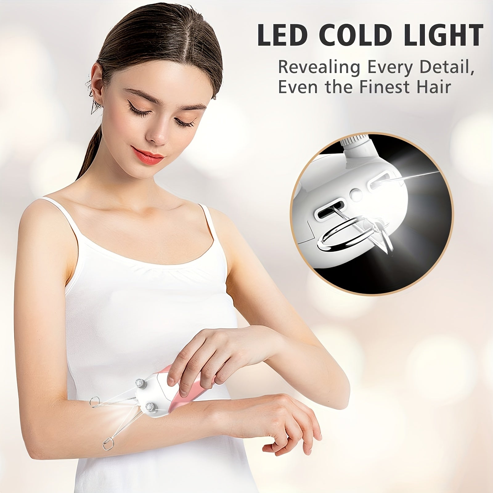 Facial Hair Remover USB Rechargeable Electric Trimmer for Women Neck Chin Lips Arms Legs Hair Removal Device