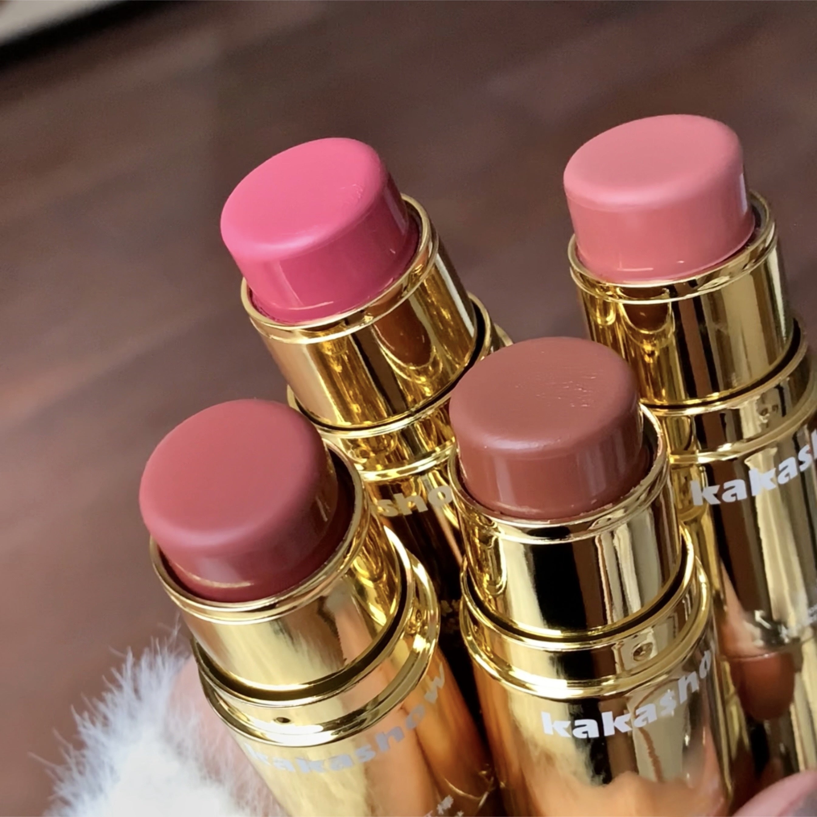 Women Waterproof Dual-Ended Blush Stick with Matte Finish Buildable Colors