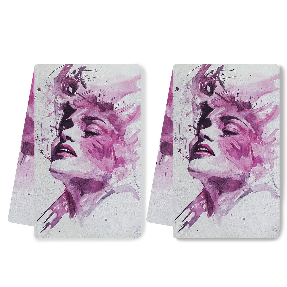 Пара из 2, роскошно мягких кухонных полотенец с изображением Мэрилин Монро в розовом цвете, исключительно впитывающих для посуды и рук, идеально подходящих для праздничного декора, можно стирать в машине, размеры 40.64X60.96 см.