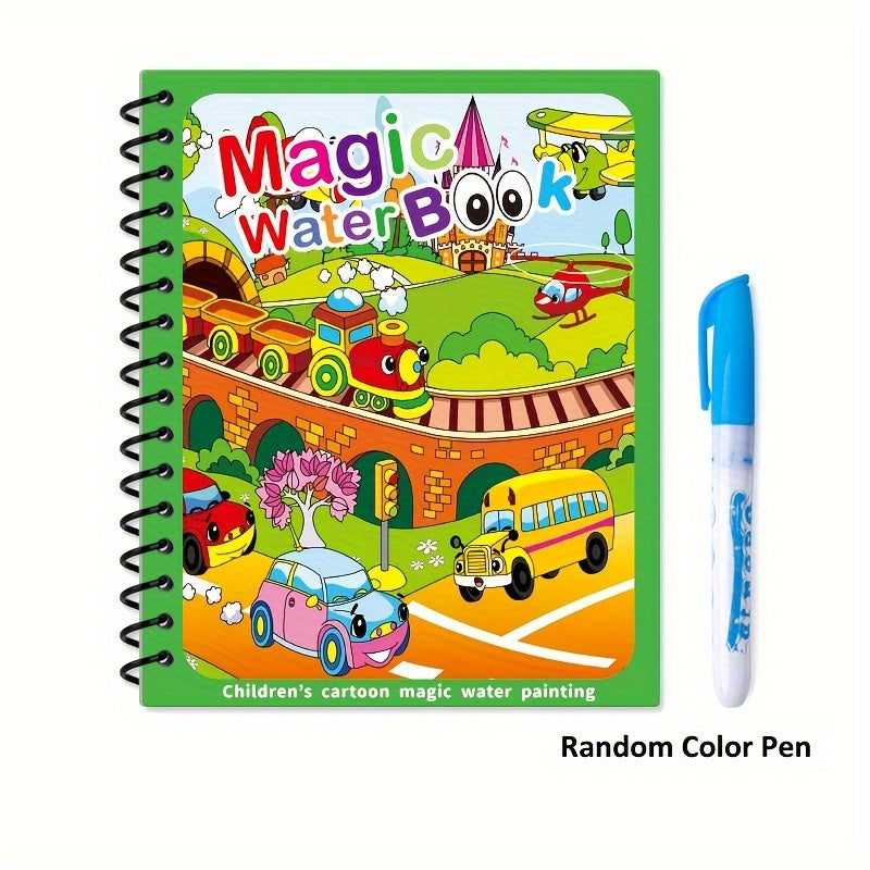 Water Drawing Book for Kids 3 Plus Reusable Water Pad with Water Pen in Multiple Colors