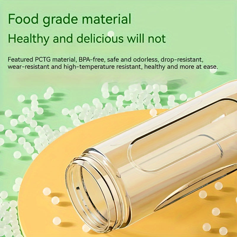 Exprimidor portátil de 500ml con doble taza, batería recargable por USB y asa de transporte