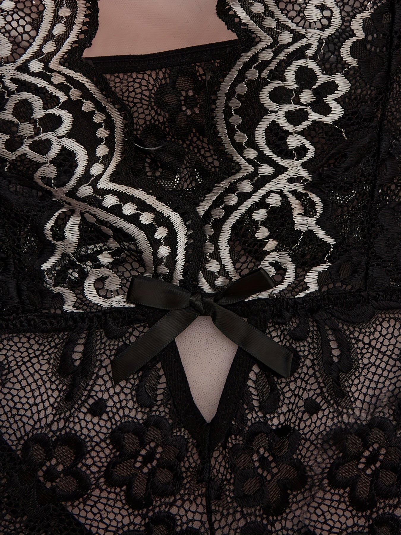 Women's Lace Teddy with Halter Tie Neck and Backless Design for Lingerie