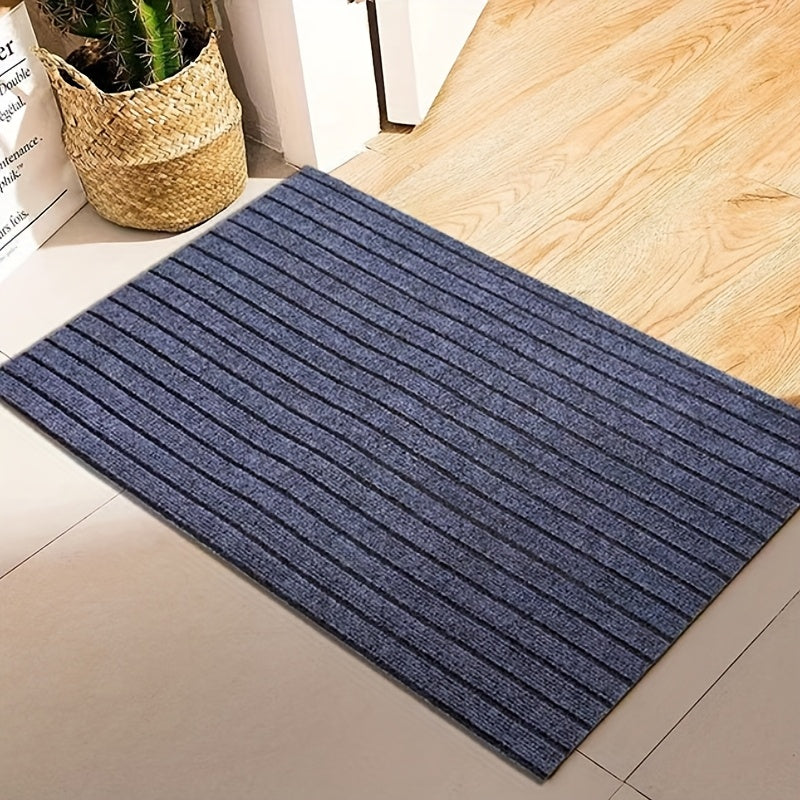 Gray Striped Door Mat Waterproof Anti-Slip Dust-Removing Outdoor Rug