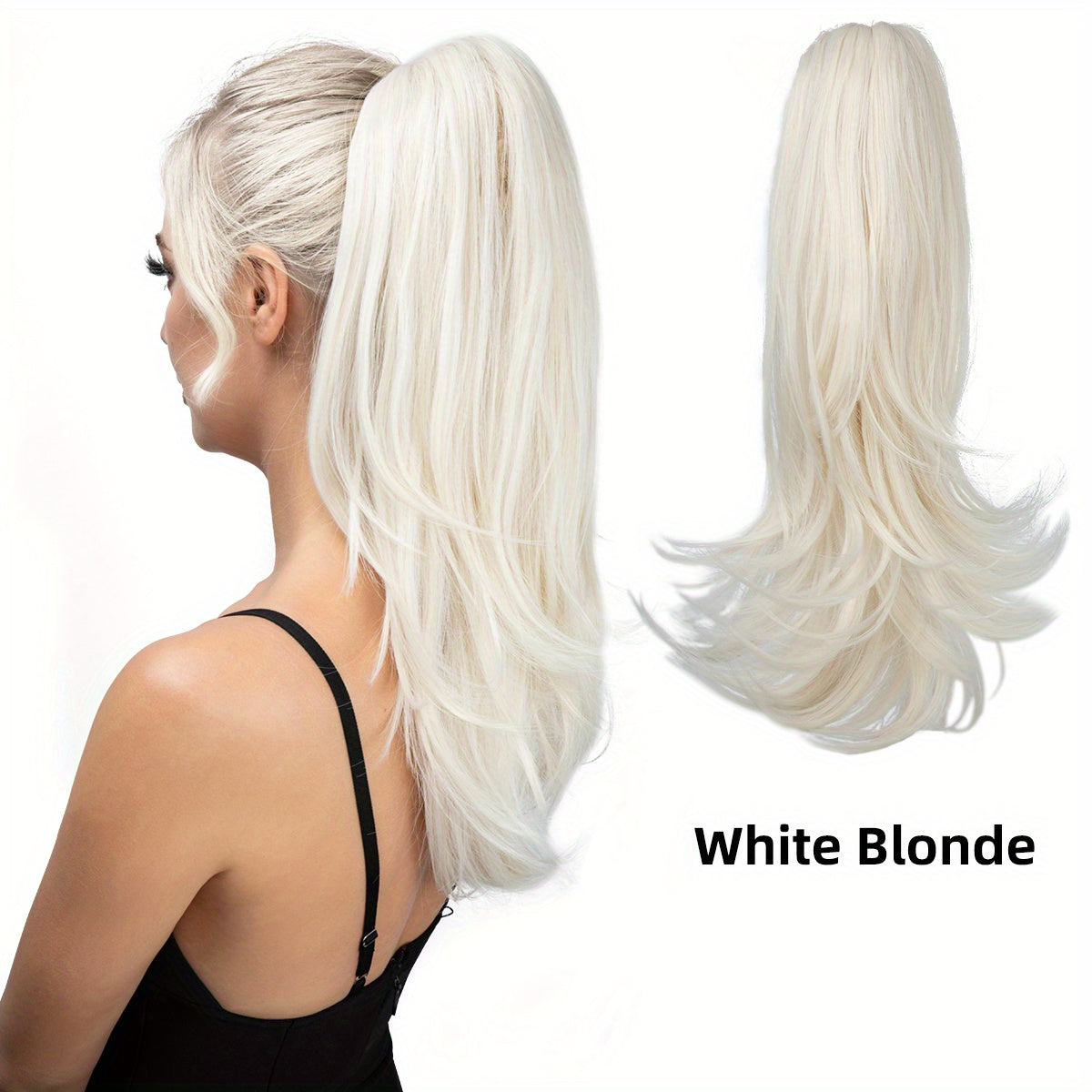 Women's Synthetic Curly Wave Ponytail Extension with 180° Rotating Claw Clip