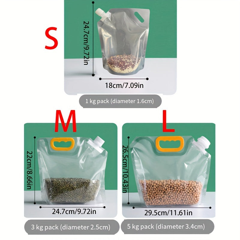 Set of 5 Reusable Food Storage Bags Airtight Seal Bulk Grain Refrigerator Moisture Insect Resistant