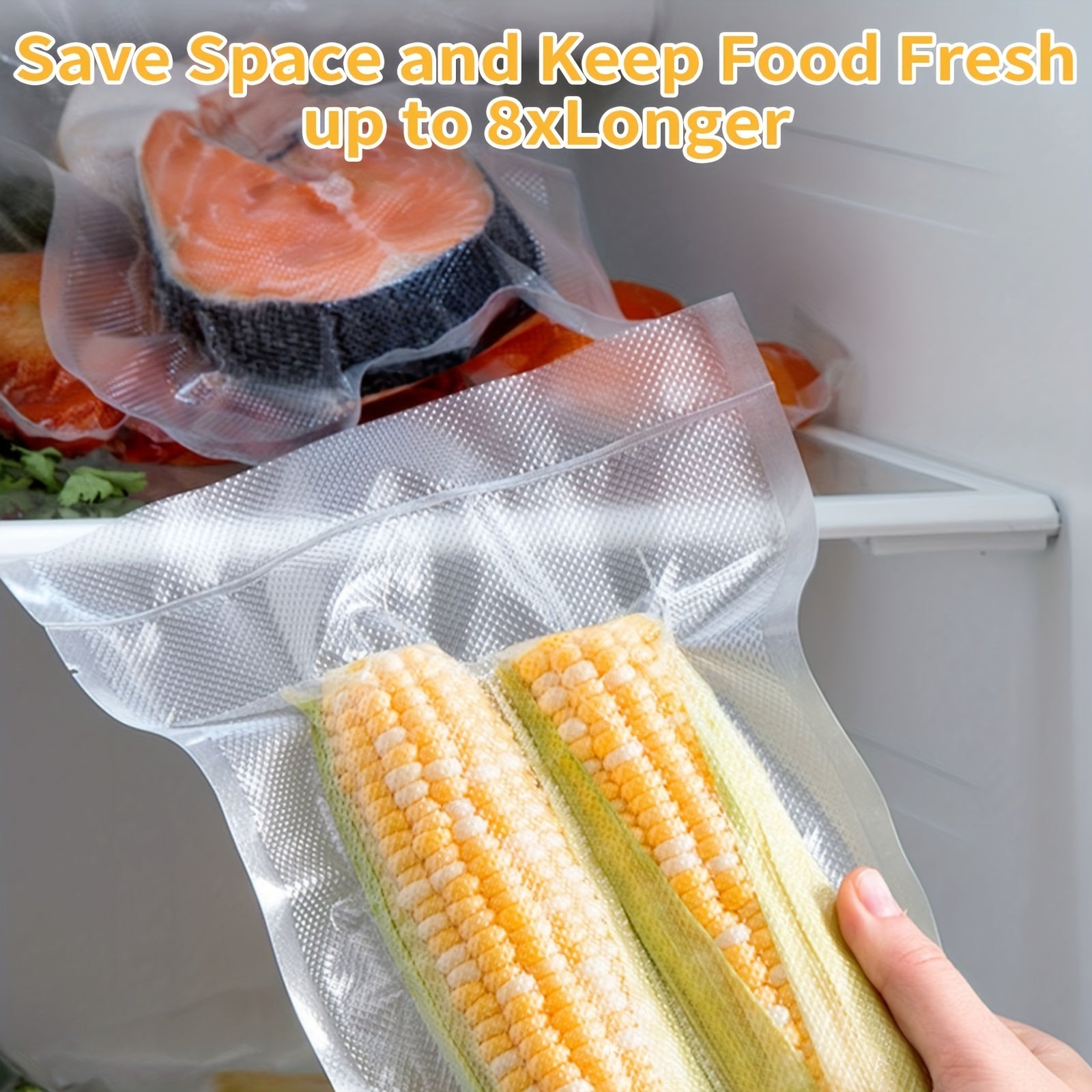 Набор из 100 многоразовых вакуумных пакетов для хранения с тиснением в виде точек, устойчивых к проколам