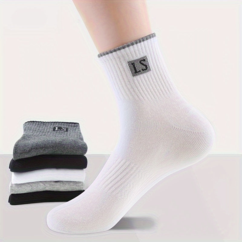 Men's Cotton Blend Crew Socks 6 Pairs Anti-Odor Sweat Absorbent Sports