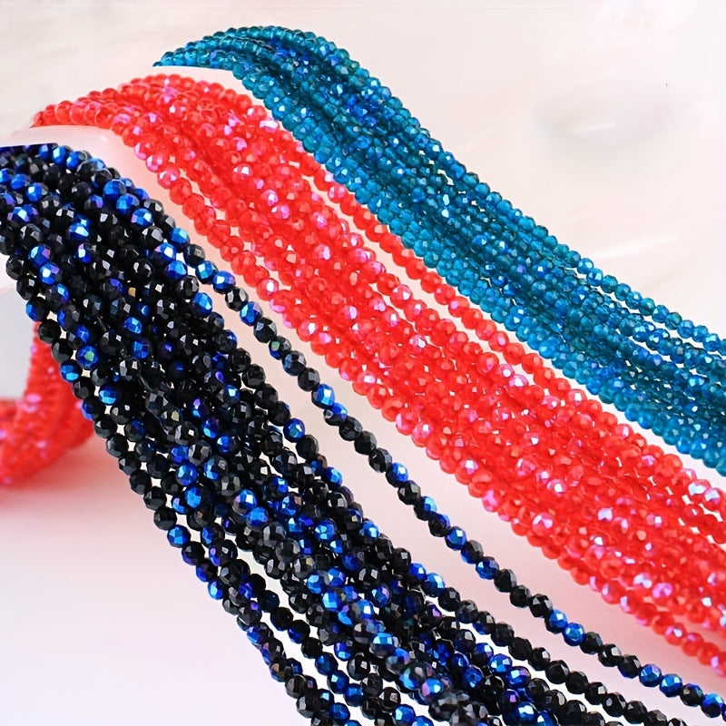 Set of 950/620 Pieces 2mm 3mm Faceted Faux Crystal Glass Beads for Jewelry Making