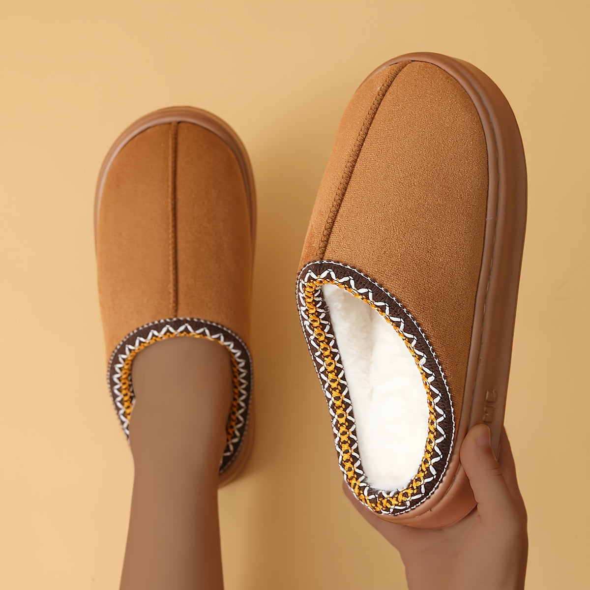 Women's Warm Indoor Outdoor Slippers with Non-Slip Sole