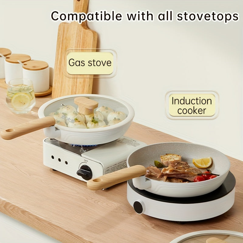 Non-Stick Frying Pan 9.45 Inch Induction Ready with Glass Lid