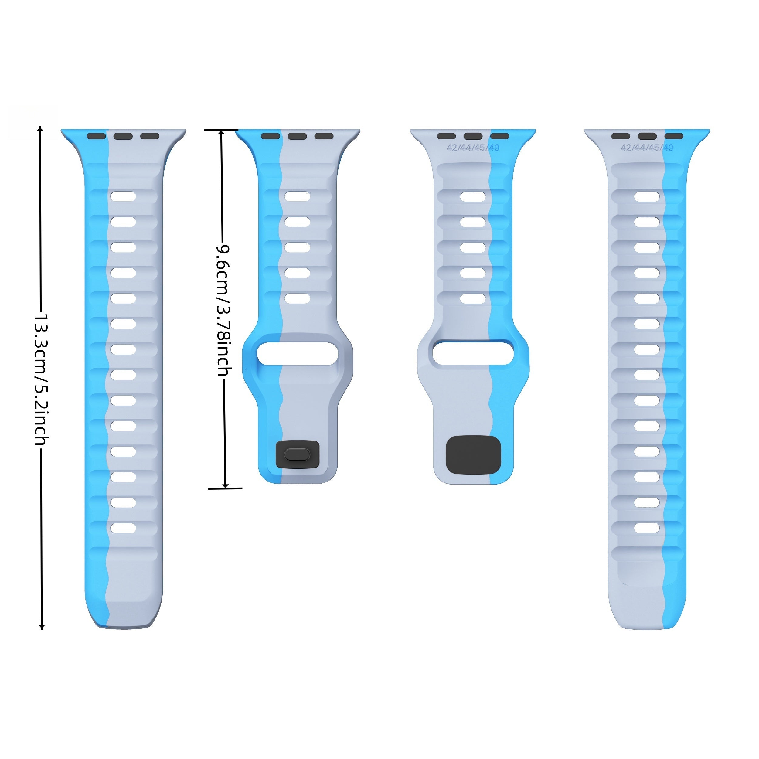 Ultra2 Dual-Tone Silicone Watch Strap for Apple Watch 8 7 6 5 SE Waves