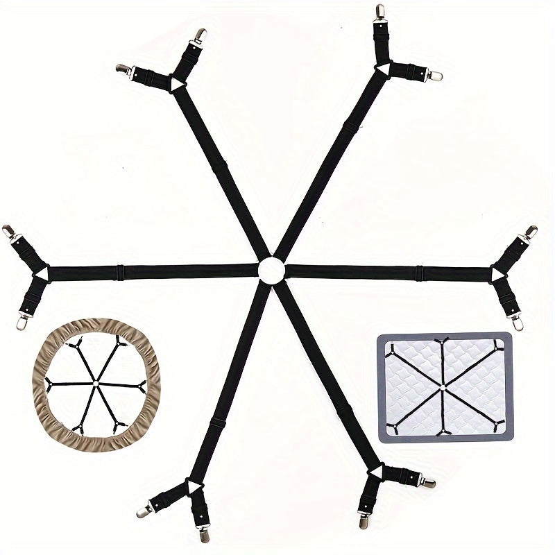 Elastic Sheet Fastening Strap with Adjustable Clip for Bed Sheets