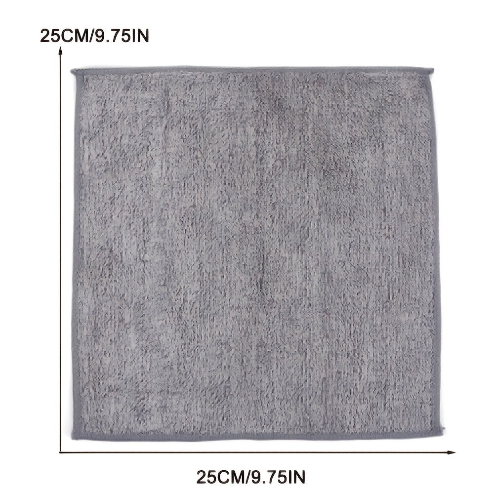 Gray Bamboo Charcoal Fiber Dish Towels Pack of 3 Absorbent Microfiber Cleaning Cloths