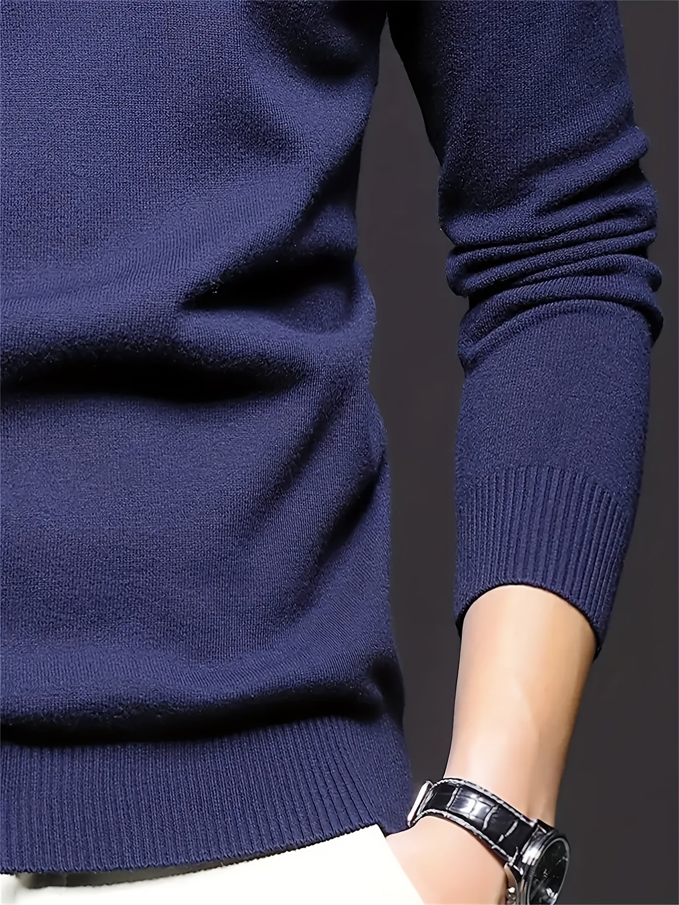 Men's Viscose Knit Crew Neck Sweater Long Sleeve Solid Casual Autumn Winter