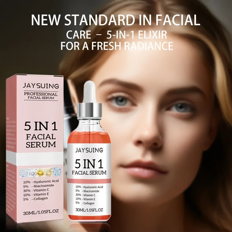 2pcs Facial Serum Set with Hyaluronic Acid Collagen Niacinamide Vitamin C E for All Skin Types