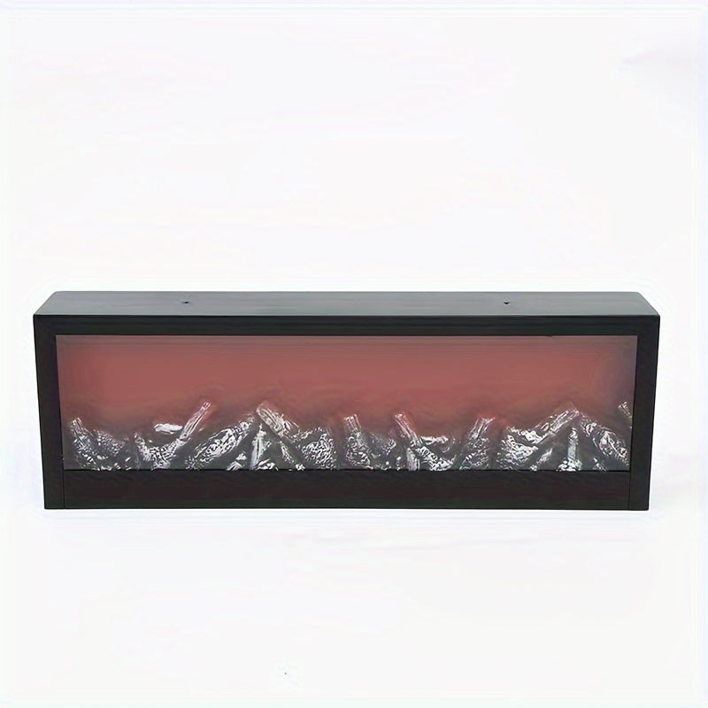 Лампа-таблица в стиле ар-деко с камином, 60 см, с USB-питанием, фантазийный пластик, прямоугольный абажур