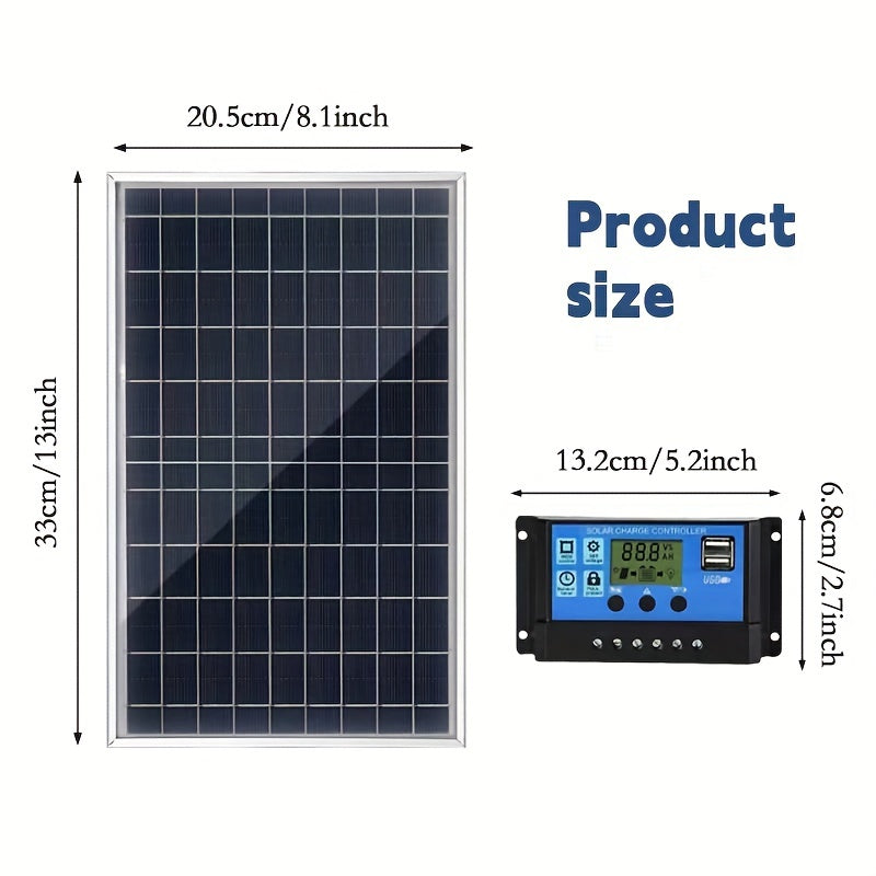 Portable Solar Panel Kit with 60A/80A/100A Controllers for Camping Hiking Boats and Power Banks