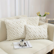 White Plush Cotton Velvet Pillowcase for Bedroom Sofa Decor