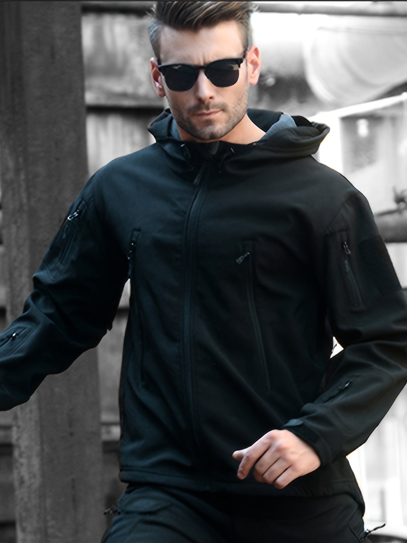 Erkaklar uchun tasodifiy kiyim to'plami, kamuflyaj va oddiy rangda, yumshoq astarli kurtka va shimlar, kuz va qish mavsumida sayr qilish va tog'ga chiqish uchun ko'p cho'ntaklar.