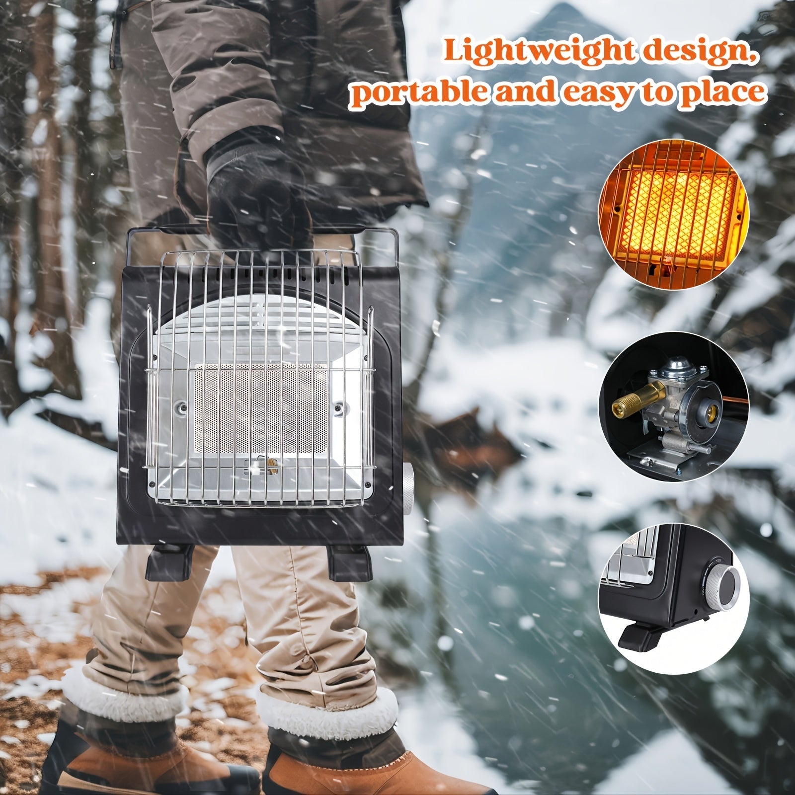 Портативный уличный железный обогреватель для кемпинга и активного отдыха