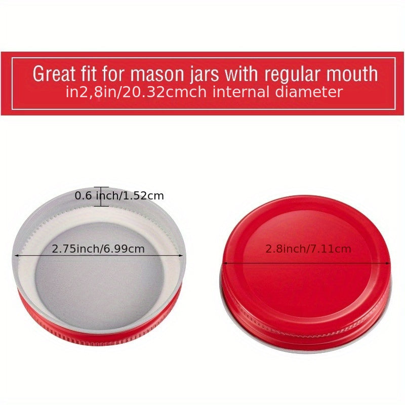 Tapas de plástico para frascos Mason de 30 unidades, aptas para boca regular, a prueba de fugas para envasar