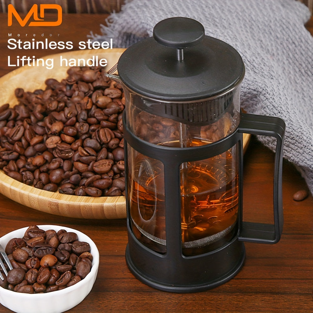 French Press Coffee Maker 11.8oz Glass Cold Brew Jug for Home and Camping