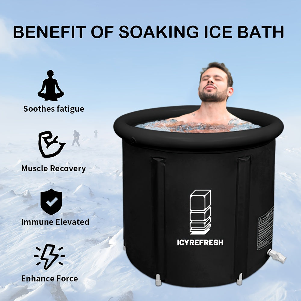 1 dona Katta Muzli Vanna Sportchilar uchun Qopqoq bilan, 105 Gallon (400L) Portativ Sovuq Suv Vannasi Tashqi Saqlash uchun Saqlash Sumkasi bilan.