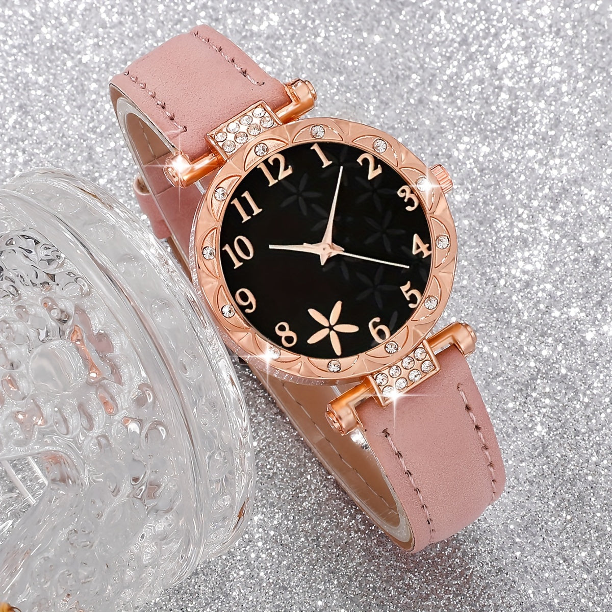 Six Pieces Women's Quartz Watches with PU Leather Straps and Zinc Alloy Dial and Bracelet