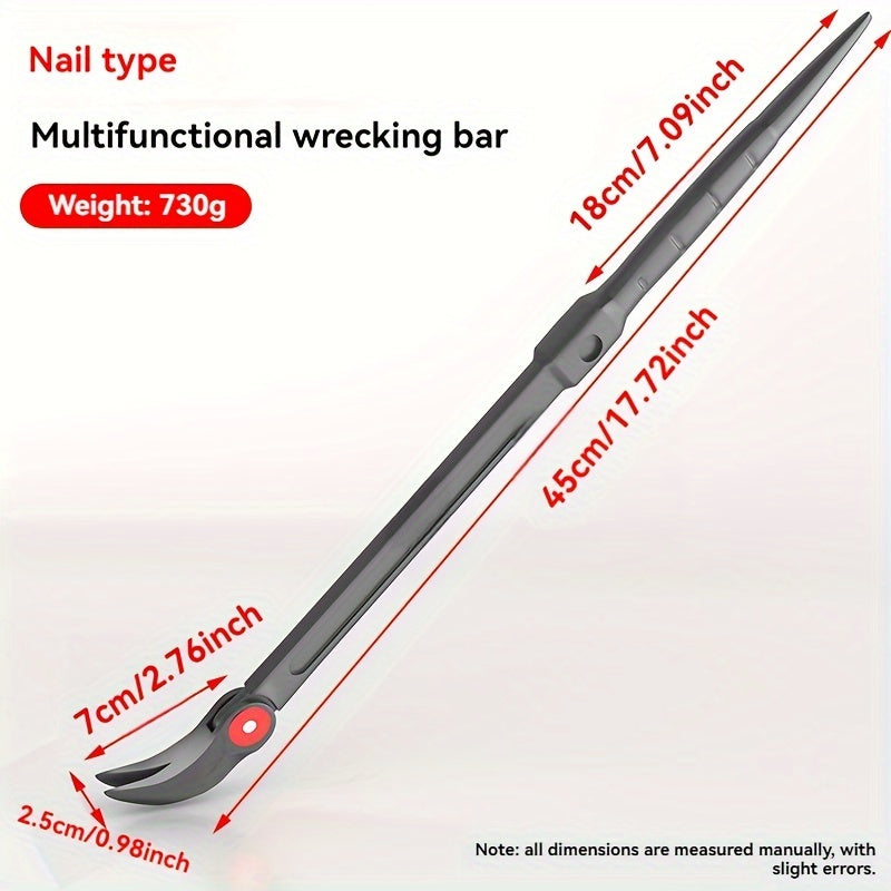 Heavy-Duty Metal Car Pry Bar Multi-Purpose Tire Changing Industrial Tool