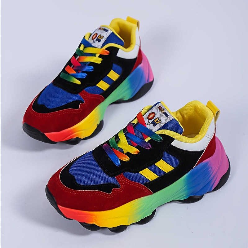 Women's Gradient Chunky Sneakers Breathable Non-Slip Casual Shoes