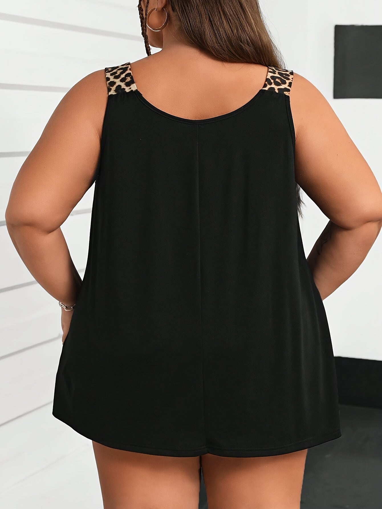 Женская майка большого размера с леопардовым принтом и карманами, повседневная безрукавка