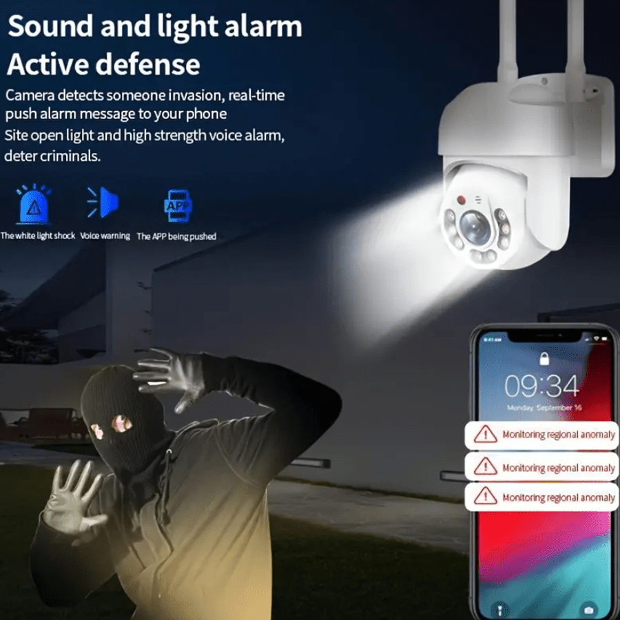Outdoor WiFi Security Camera Waterproof Panoramic Night Vision Human Detection Two-Way Audio