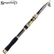 Ultralight Carbon Fiber Spinning Fishing Rod Portable Medium Action Extendable Length Comfortable Grip